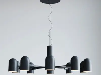 Chandelier Desi Loft Chandelier Black 3D model