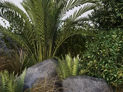 Group of outdoor Trees- Plants 3D model