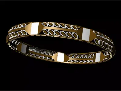 1265 Panel-Link Lattice Bangle 8gm 3D print model