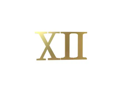 Roman Numerals 12 v1 002 Low-poly 3D model