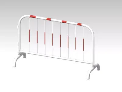 Mobile temporary road traffic barriers Low-poly 3D model