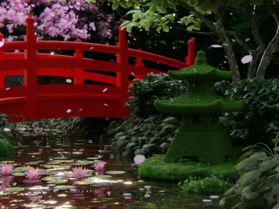 Japanese Garden 3d Scene 3D model