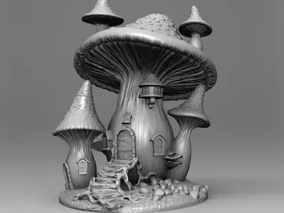 Mushroom house 3D print model buy