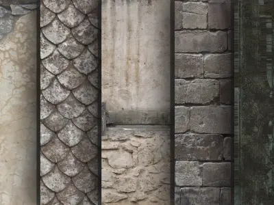 Medieval house fantasy all group Low-poly 3D model