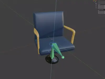Floor Fixed Swivelling Chair 3D model