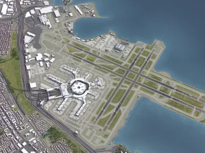 San Francisco Airport Low-poly 3D model