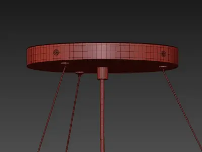 Large Artistic Suspension Lamp Amber Murano from Multiforme 3D model