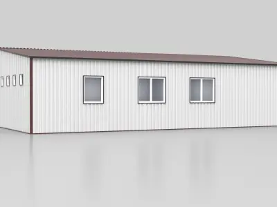 Modular building Mini mart Low-poly 3D model