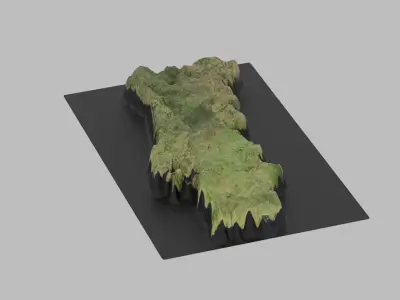 Portugal Map Country Low-poly 3D model