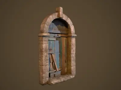 Old Door Low-poly 3D model