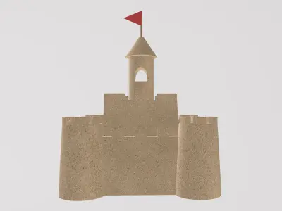 Stylized Sandcastle 3D model