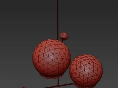 CONTRAPESSO 8 GLOBE LED PENDANT 3D model
