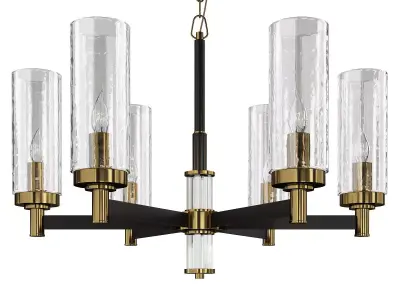 LIAISON TWO TIER black and brass Chandelier 6 Low-poly 3D model