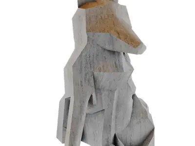 FOX ORIGAMI White Fox Stauette H26 Low-poly 3D model