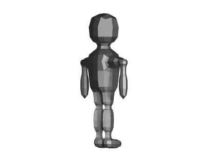 low poly robot  Low-poly 3D model