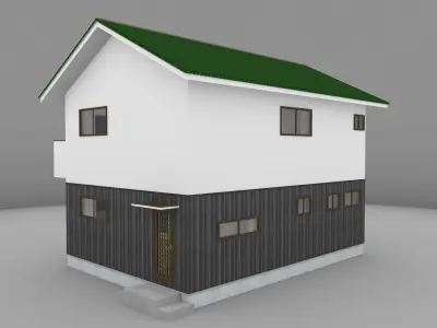 House model for background 06 Low-poly 3D model