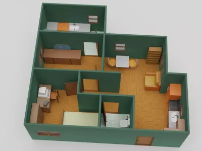 Home and office and warehouse stuff Low-poly 3D model