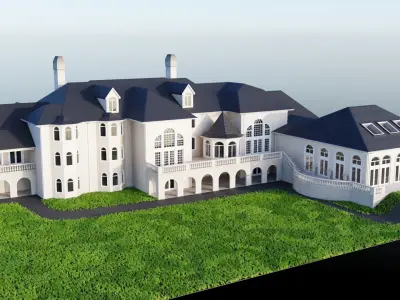 Mega Mansion Low-poly 3D model