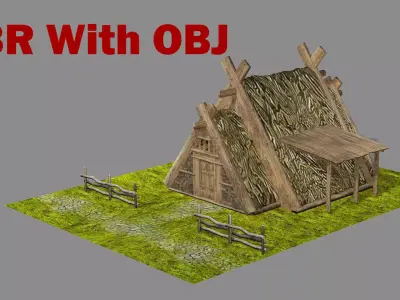 Medieval Viking House 08 Game Ready Low-poly 3D Model Low-poly 3D model