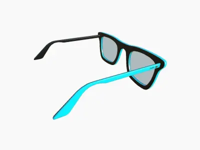 Sunglass E06 Light Blue - Character Design Fashion Low-poly 3D model