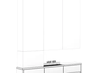 Wall Gas Fireplace 1 3D model