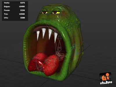 Muncher - Alien Worm Low-poly 3D model
