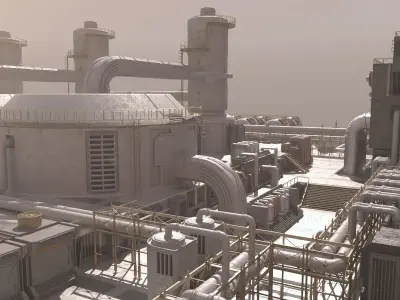 scifi factory 3D model from CGTrader