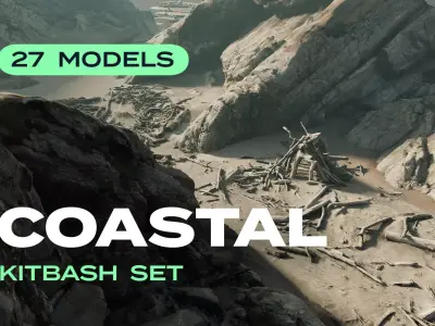 Coastal Environment Kitbash Set 3D model