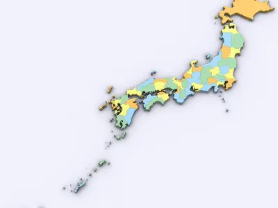Map of Japan 3D model