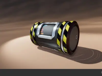 Sci-Fi Barrel Set Low-poly 3D model