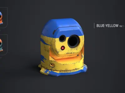 CCTV Security Camera 21 Textures Decals on-off Low-poly 3D model