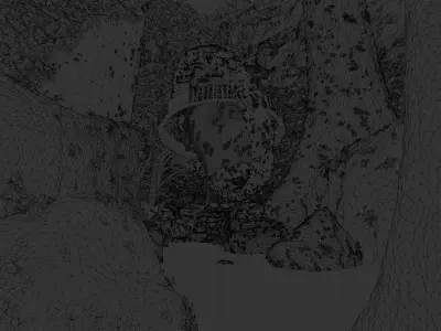 The Enigma Stone Sanctuary scene Made In Blender3D 3D model