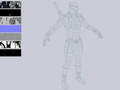 Scifi character Low-poly 3D model