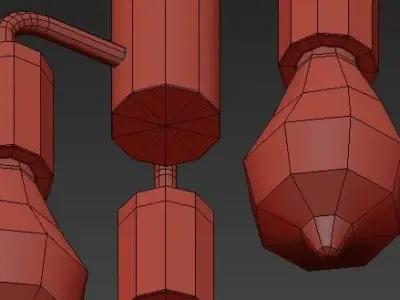 black funk chandelier 3D model