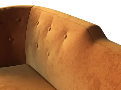 Sofa orange mustard color  three four seater 3D model