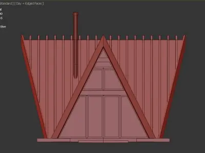 Forest house  Low-poly 3D model