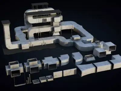 Roof Ducts Pack - Optimized Game Ready 3D Models Low-poly 3D model