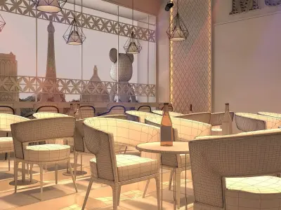nightclub interior of with neon lights 26 3D model
