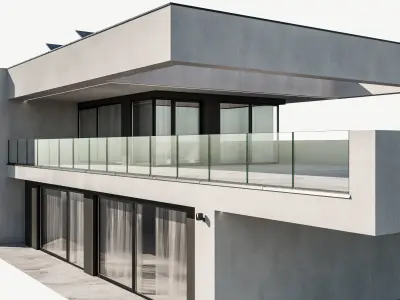 Modern house 19 at night 3D model