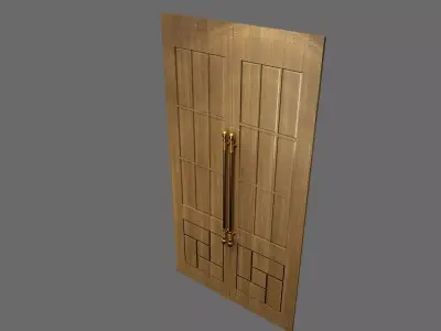 Classic Office Furniture-Wood Door 3D model