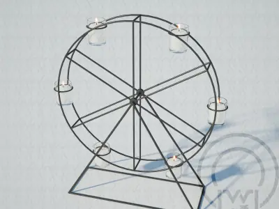 Ferris wheel candelabra candle holder 3D model