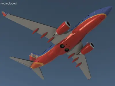  Southwest Airlines Boeing 737-700 with Interior Rigged for Cinema 4D 