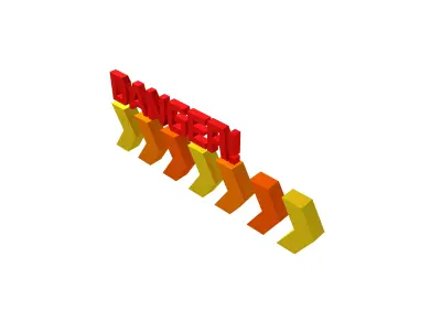 Cyberpunk Future Danger Sign v2 011 Low-poly 3D model