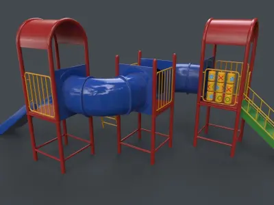 PBR Playground Outdoor Jungle Gym 19 Low-poly 3D model