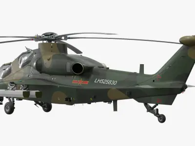  Changhe Z-10 Helicopter with Rockets Fire Snake 70A Rigged 