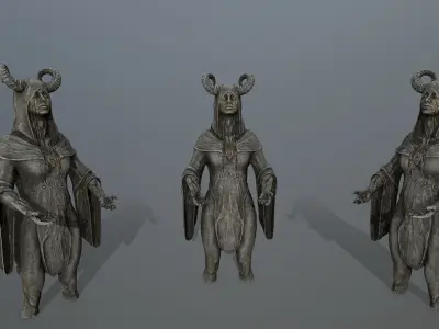 angel fountain Low-poly 3D model