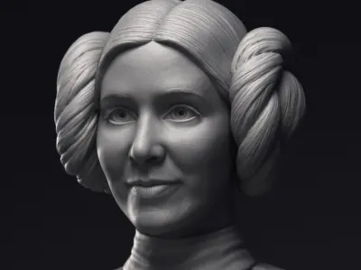 Carrie Fisher as Princess Leia Organa Bust Printable 3D Model 3D print model