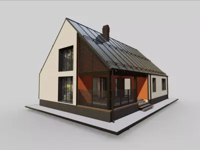 P0022 Modern Residential Barn House 3D model