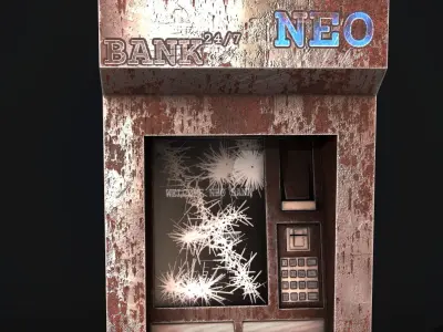 rusty atm Low-poly 3D model