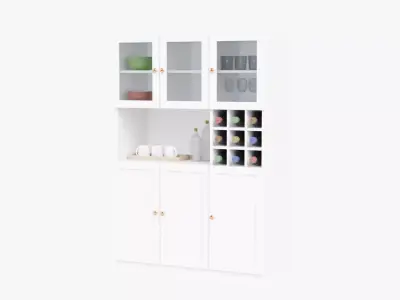 6-Door Kitchen Pantry Cabinet Storage 3D model